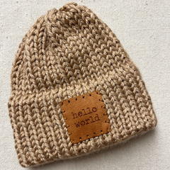 Hello World Knit Beanie Hat - Nernie Makes