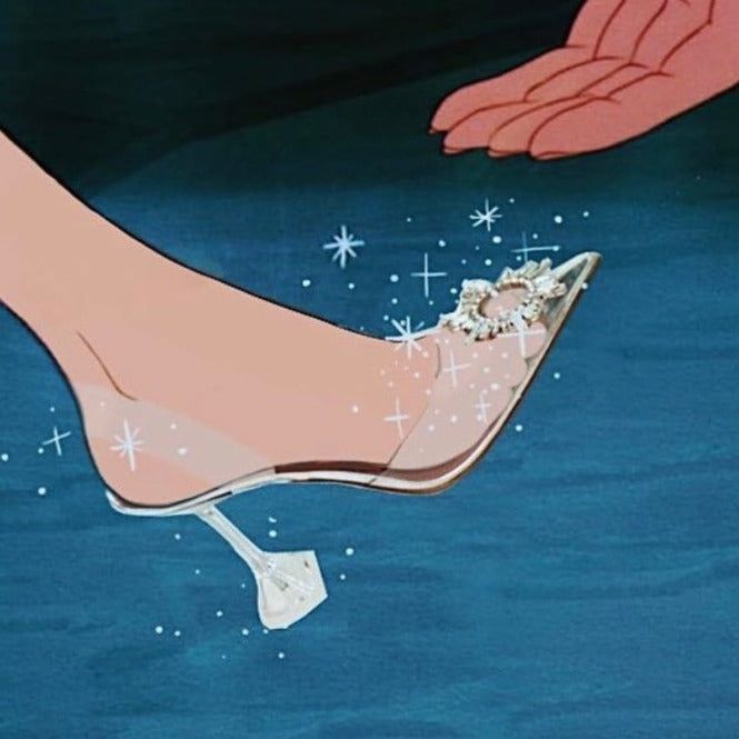 Cinderella Pointed Toe Crystal Brooch Heels – Mermaid Way