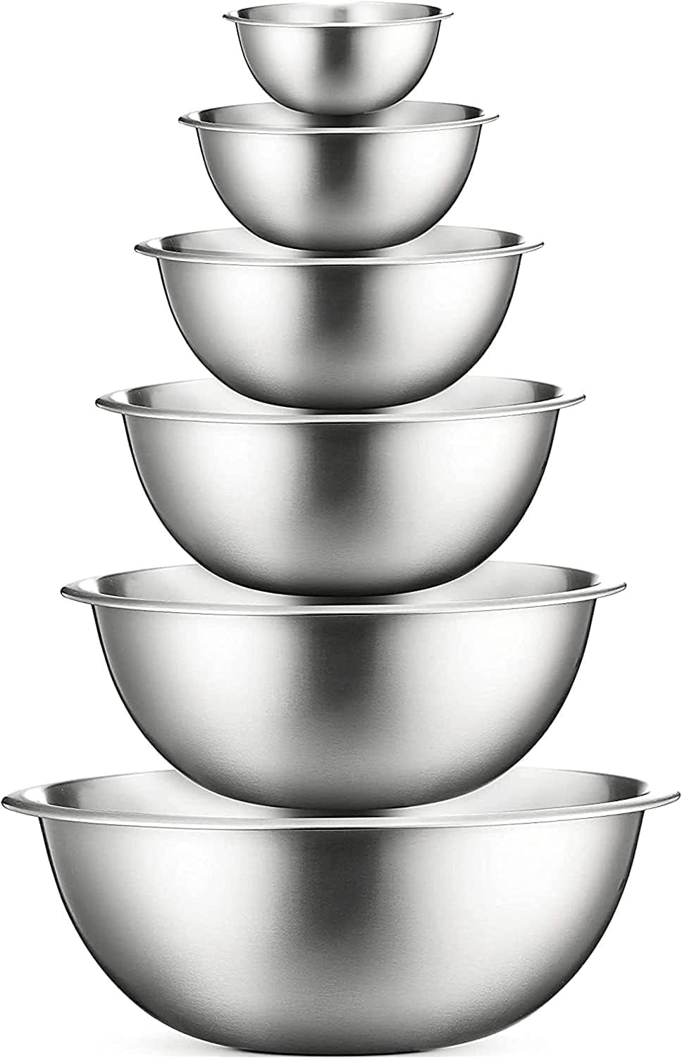 Stainless Steel Mixing Bowls - 6 Piece Stainless Steel Nesting Bowls Set Includes 6 Prep Bowl and Mixing Bowls