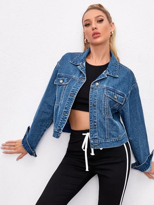 Shein - Drop Shoulder Denim Jacket – VOGUEKOMPANY