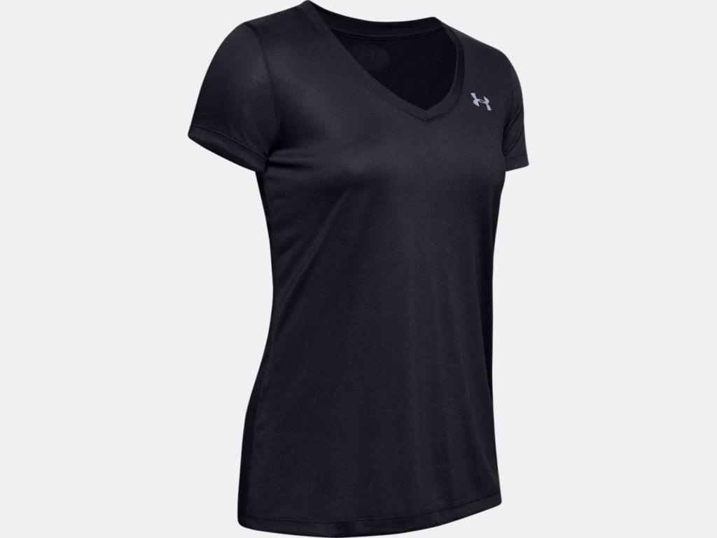 Under Armour Womens Tech Twist V-Neck (Midnight Navy-Cadet-Metallic Silver), Under Armour, Womens Clothing Brands, Womens Clothing