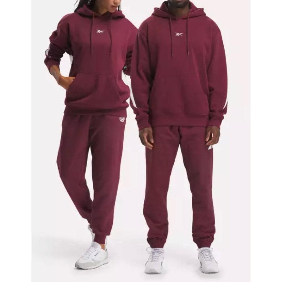 Reebok velour t-shirt with central logo in maroon exclusive to asos