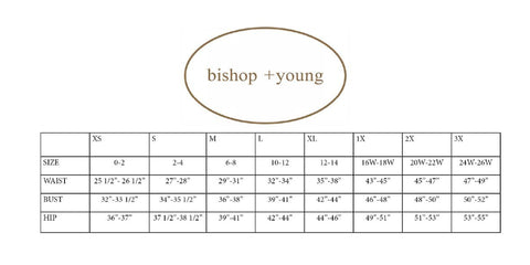 bishop and young size guide