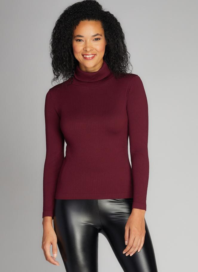 Bamboo 3/4 Sleeve Mock Neck Top