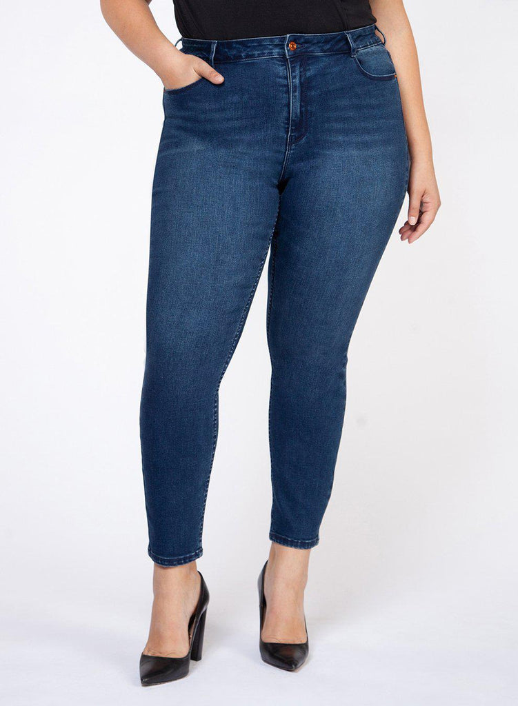 Buy Blue Slim Fit Elastic Waist Girls Jeans – Mumkins