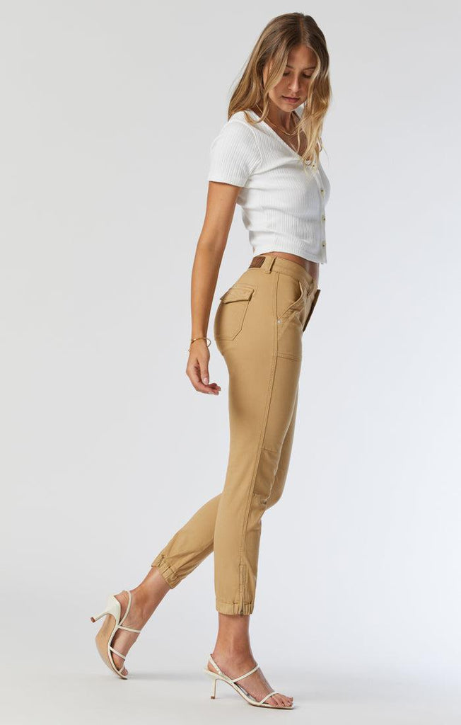 Mavi Women's Anna High-rise Slim Jogger in Cornstalk Casual Comfort