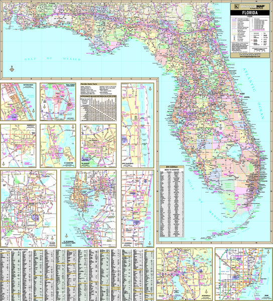 Florida State Wall Map | Maps.com.com