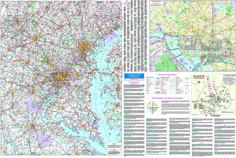 Washington, DC 50-mile Vicinity Wall Map  Maps.com.com