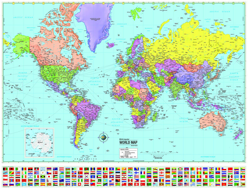 World Advanced Political Mounted Wall Map | Maps.com.com