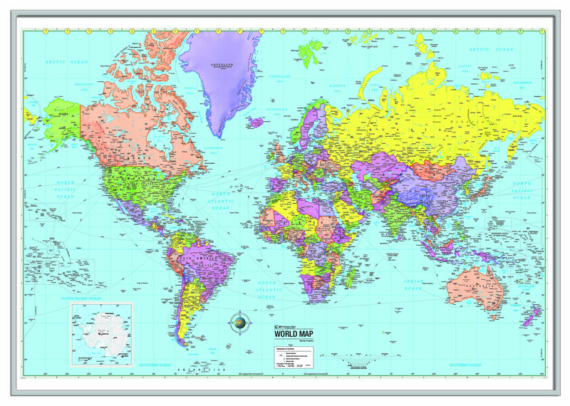 World Maps International Political Wall Map Medium La 2744