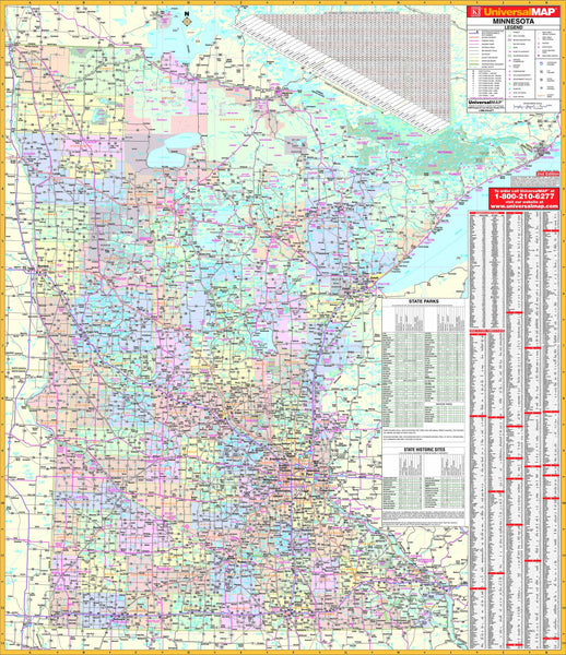 Minnesota State Wall Map | Maps.com.com