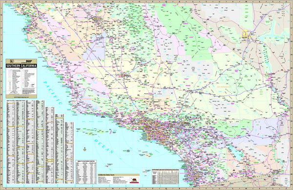 California State Southern Wall Map 7149
