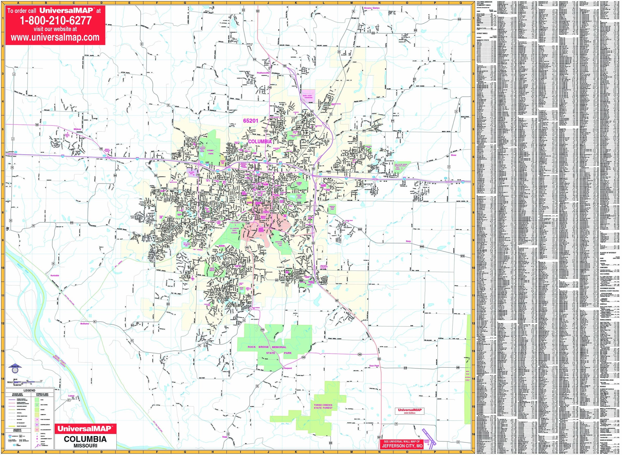 Columbia MO Wall Map Maps Com Com   23924 2400x 