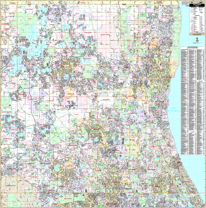 Lake County IL Wall Map Maps Com Com   26075 800x 