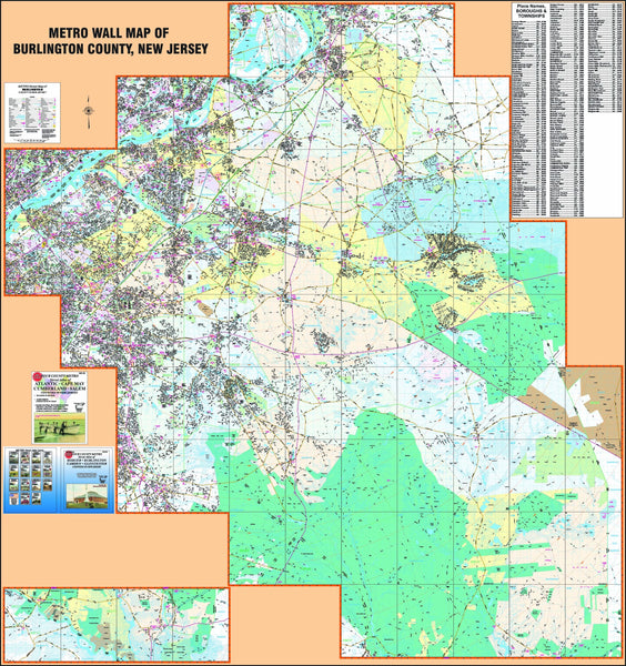 Burlington County NJ Wall Map Maps Com Com   27393 Grande 