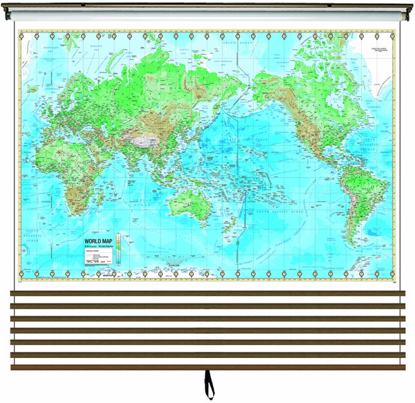 Advanced Physical Wall Map Set On Roller W Backboard 7 Map Custom 6100