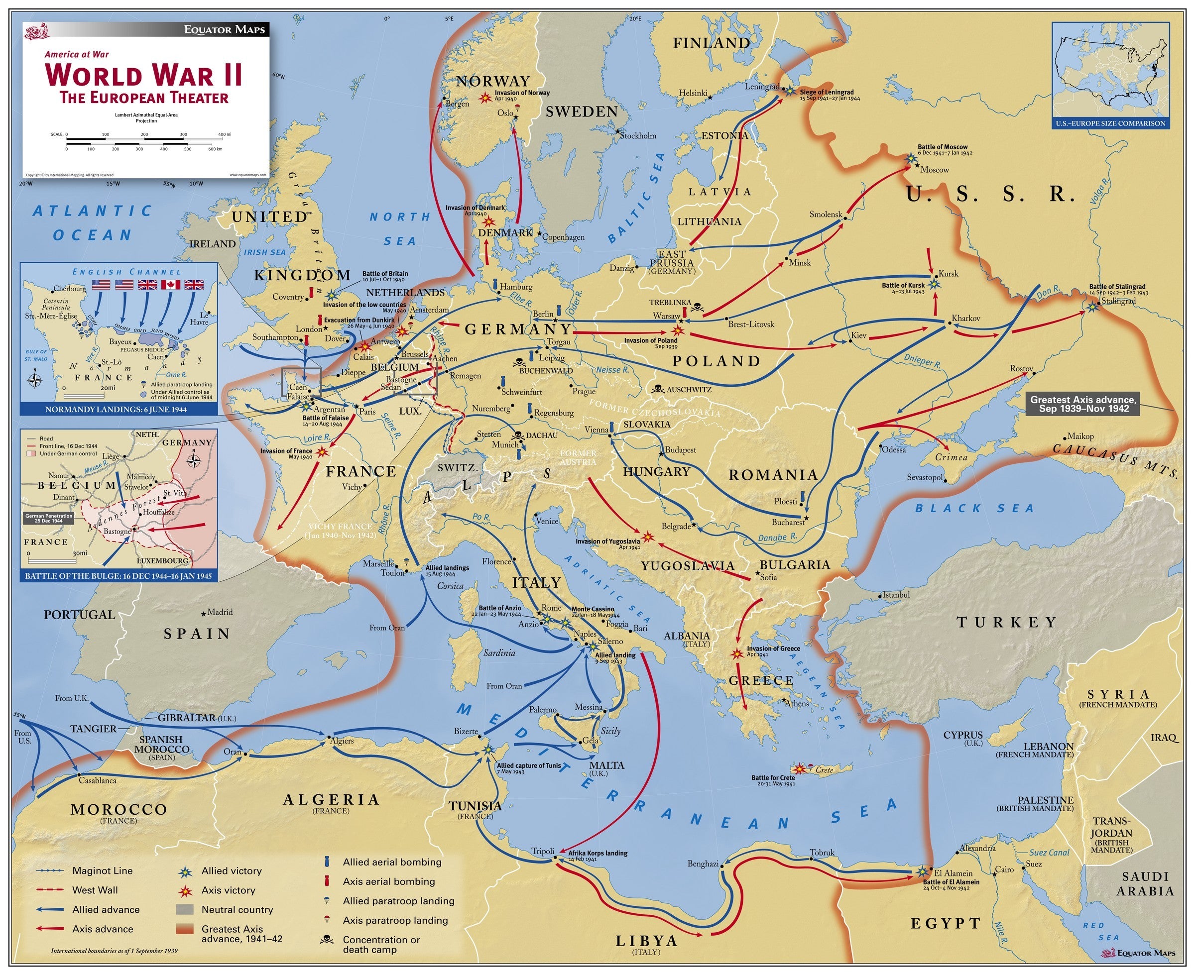  World  War  II  The European Theater Map Maps com com