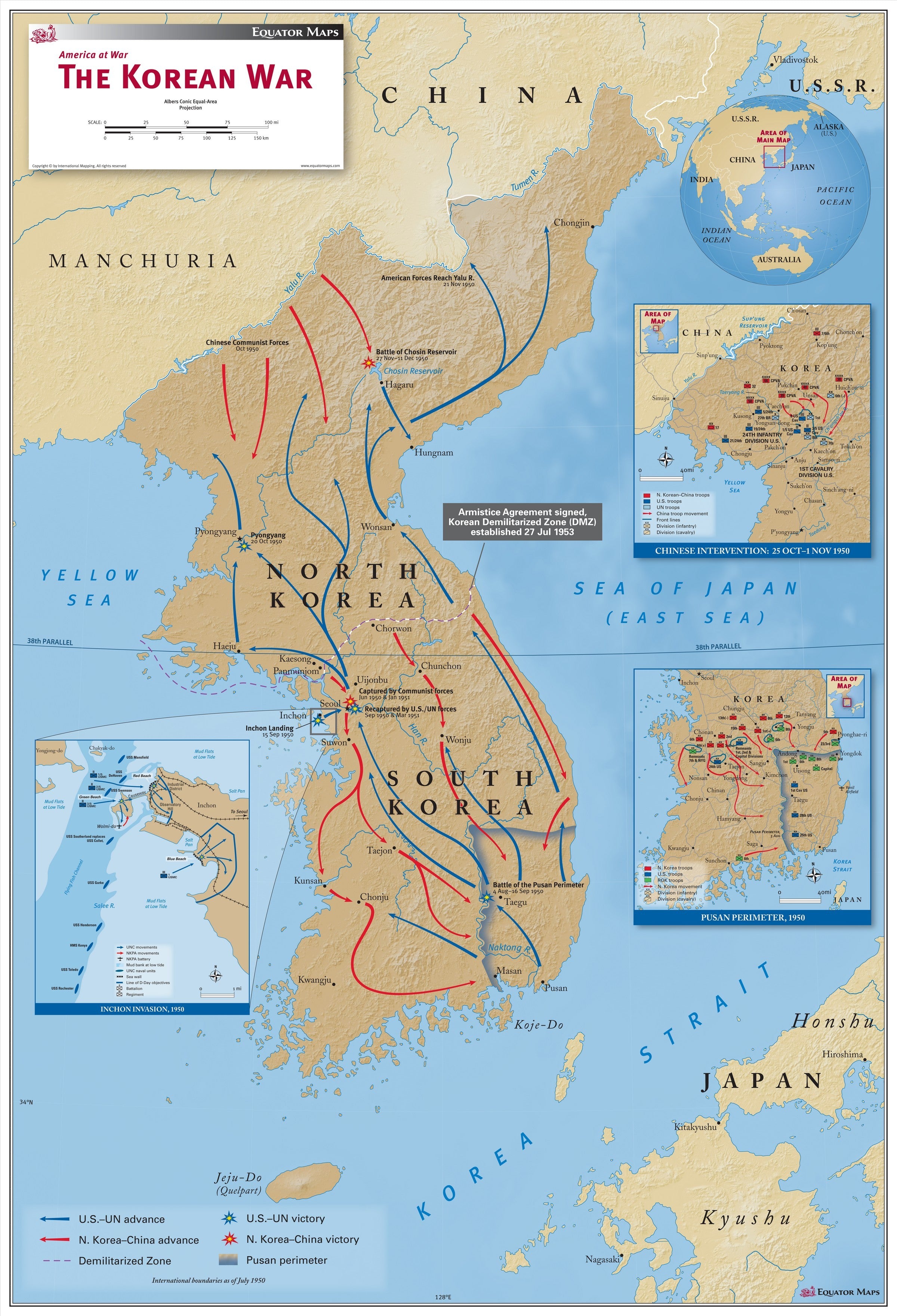 Map Of Korea During Korean War