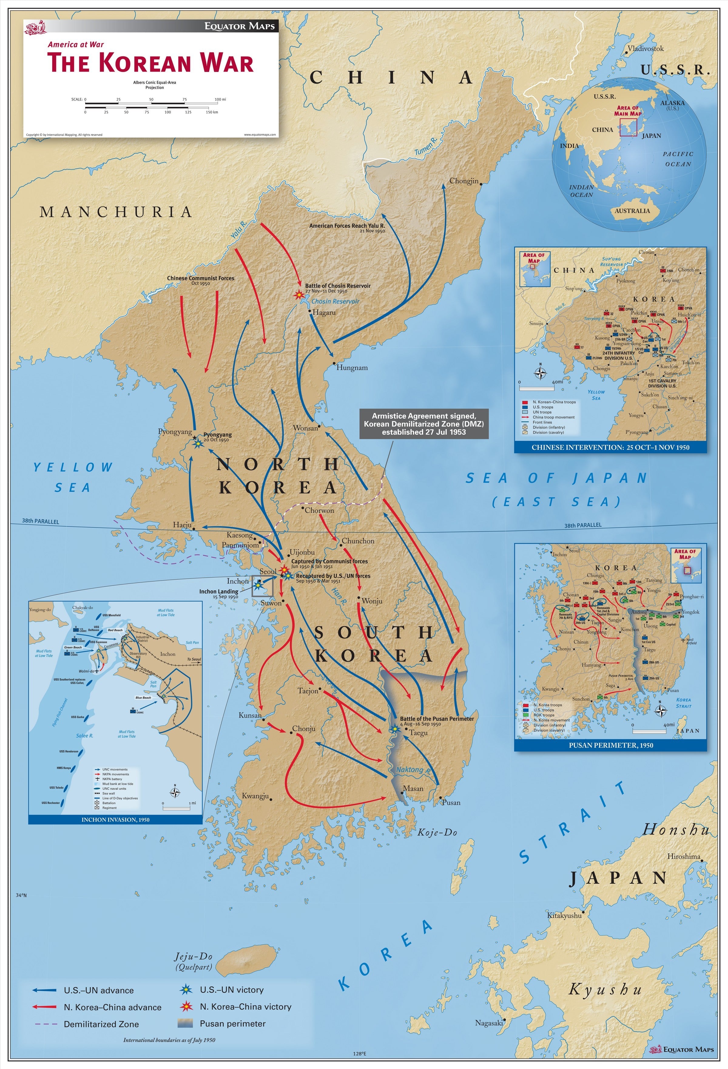 Map of The Korean War  Maps.com.com