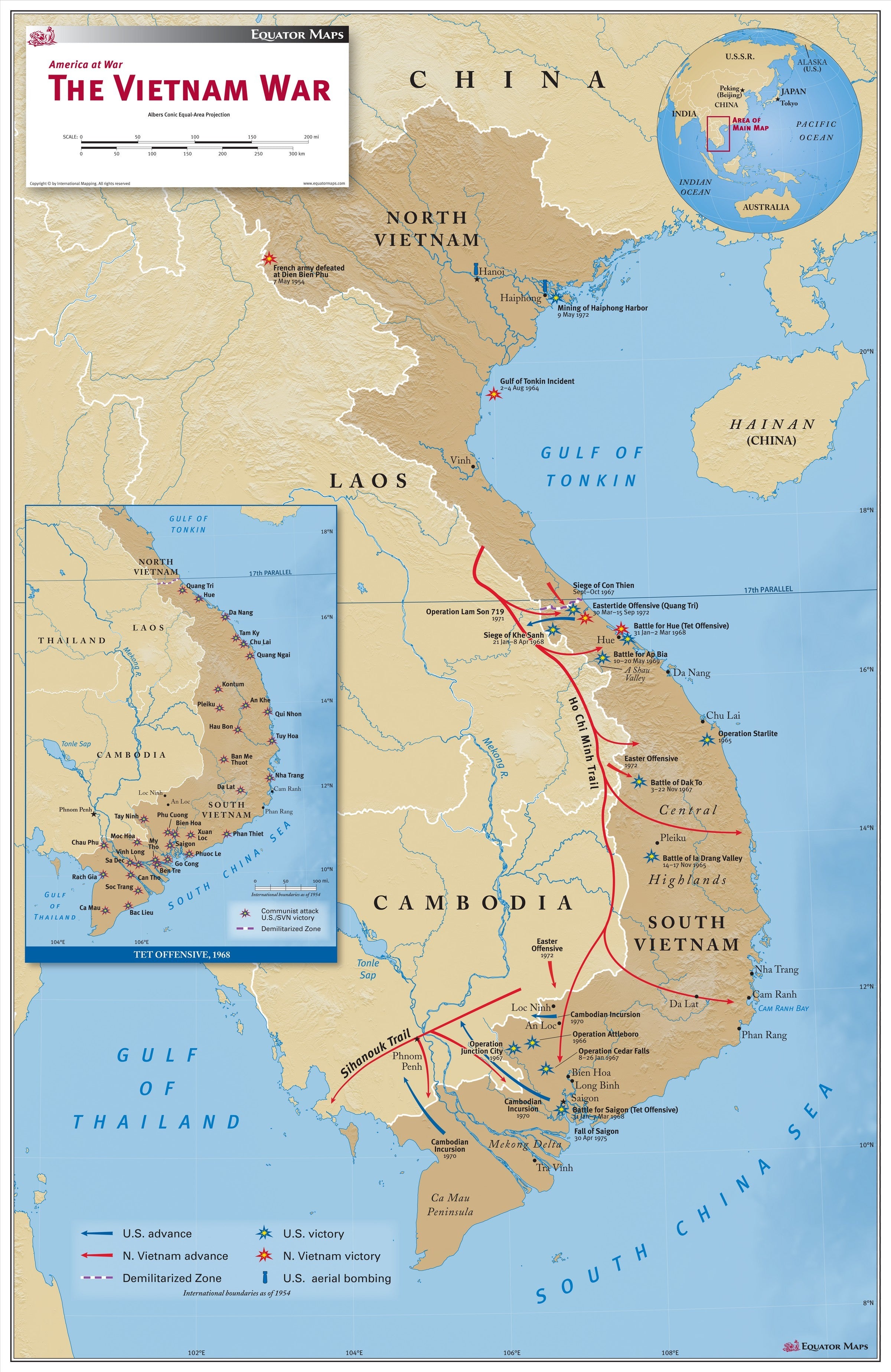 Detailed Map Vietnam War