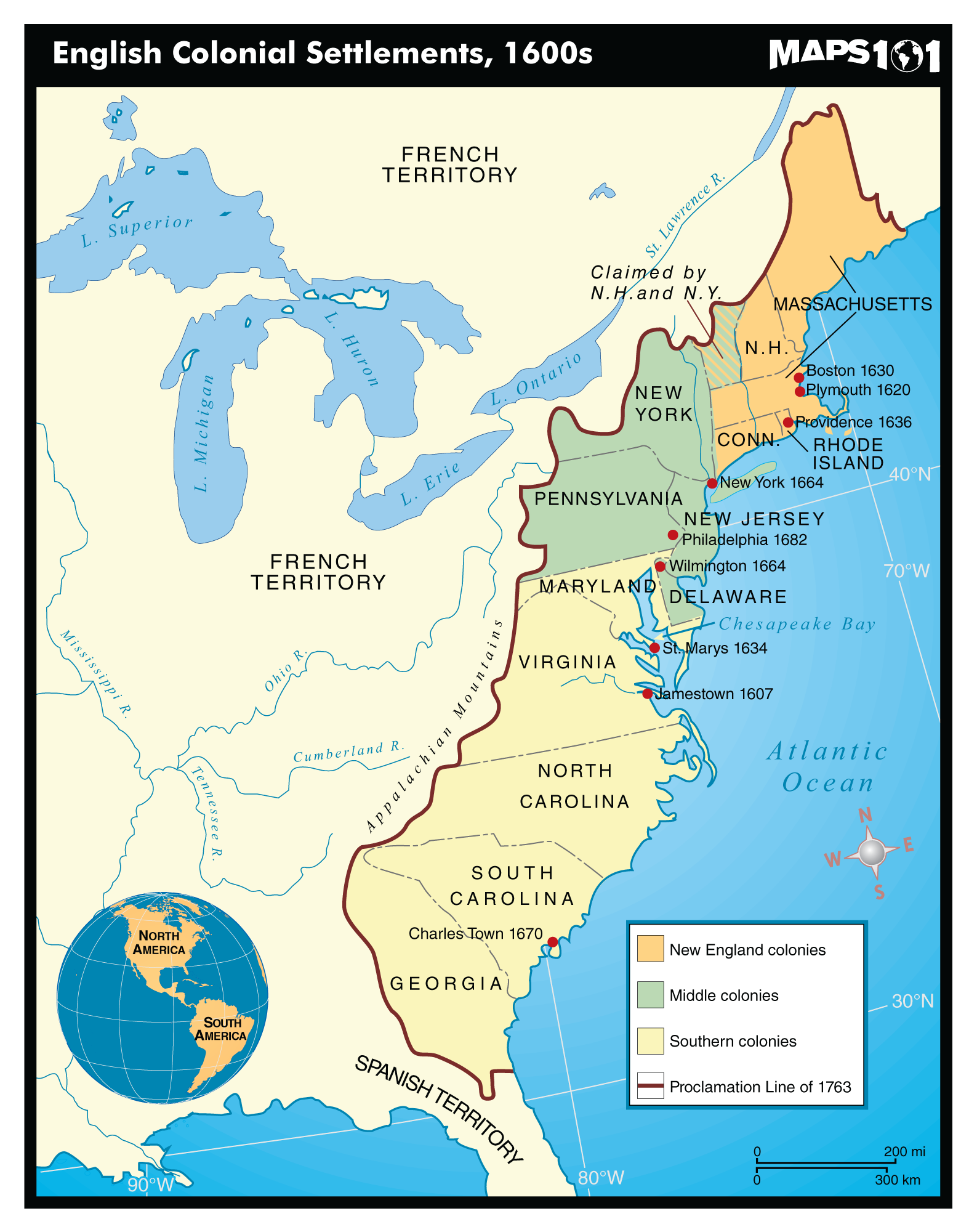 Maps Of Middle Colonies