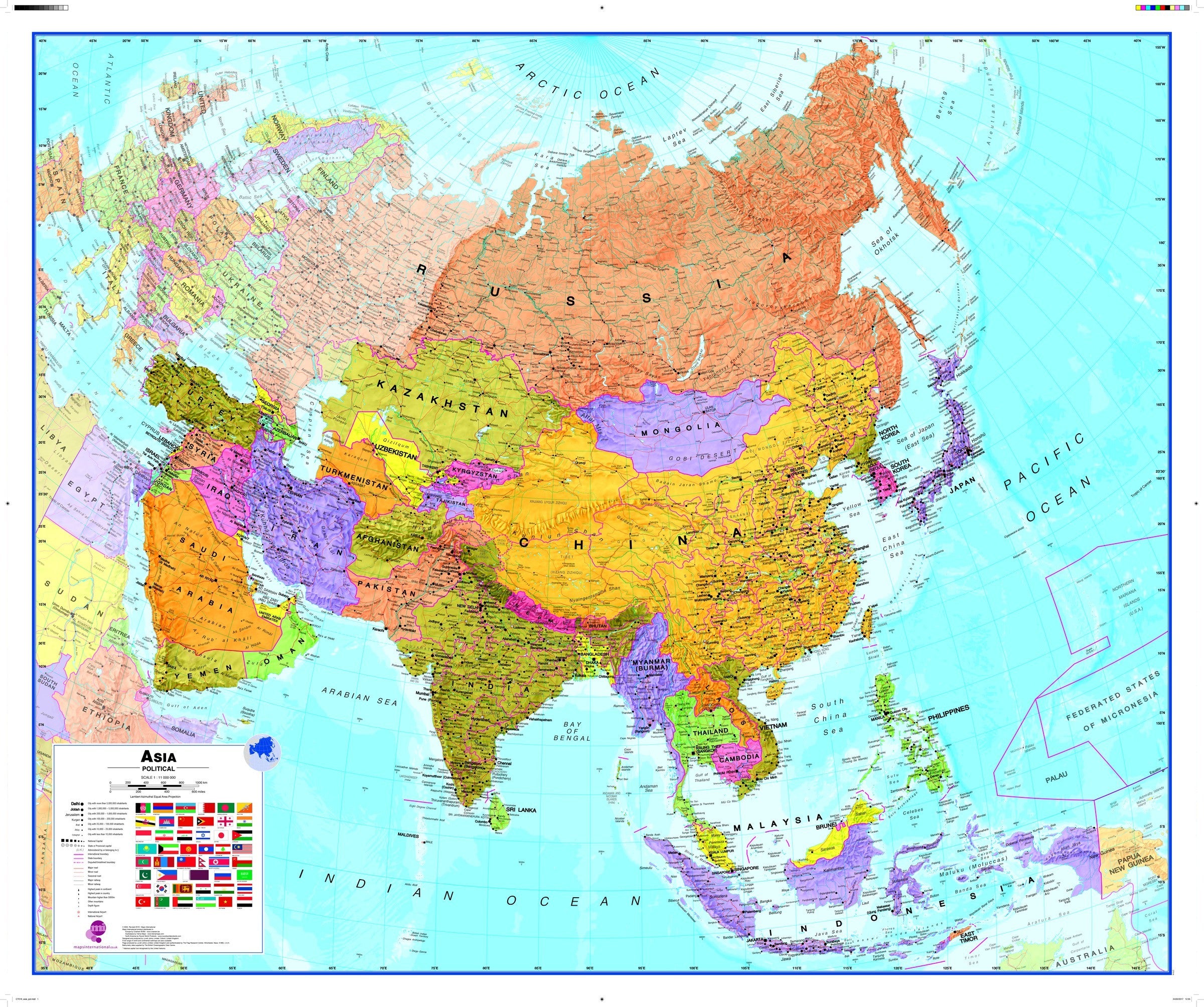 A Map Of Asia