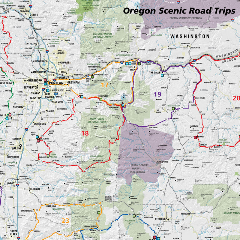 Oregon Scenic Road Trips Wall Map  Maps.com.com