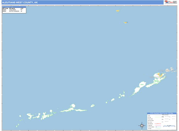 Aleutian Islands EaSt County Alaska Zip Code Wall Map Maps Com Com   Aleutians West Ak 1 800x 