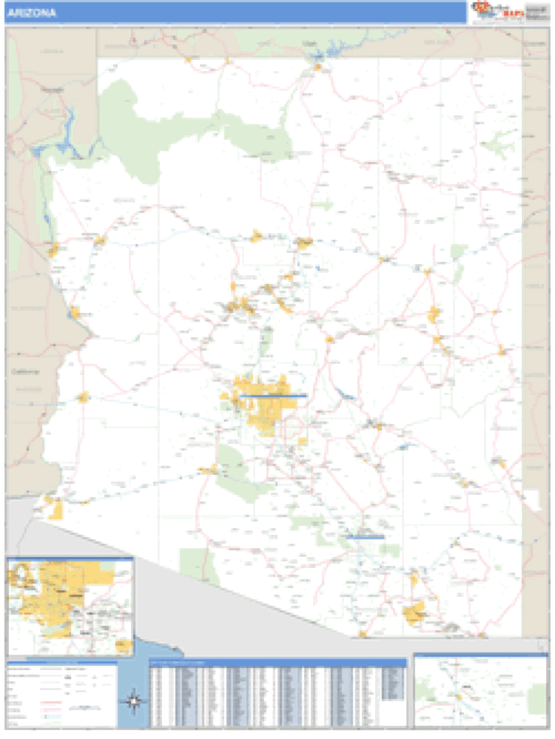 Arizona ZIP Code Wall Map | Maps.com.com
