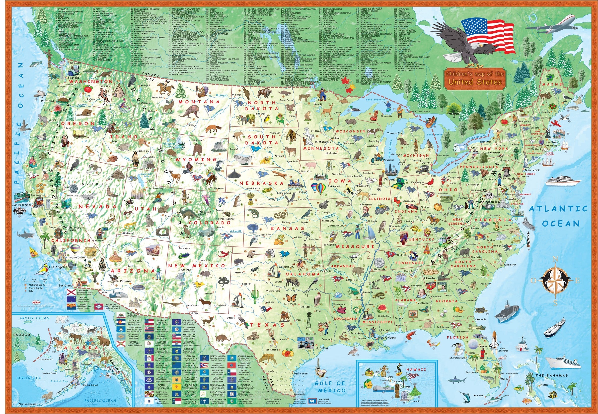 50 States Map For Kids