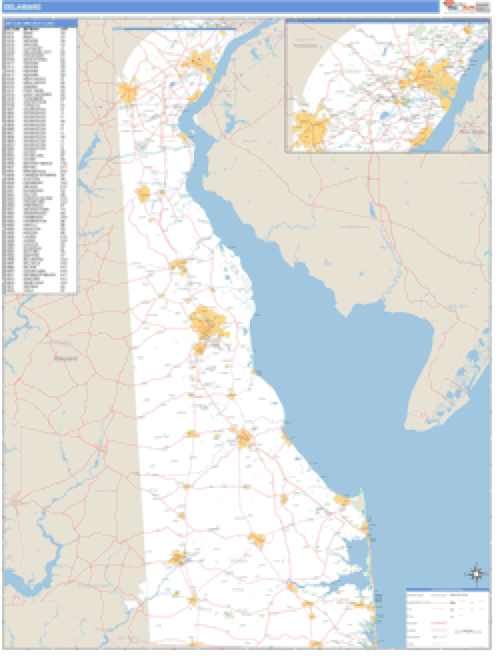 Delaware ZIP Code Wall Map Maps Com Com   Delaware Zip Code Wall Map 800x 