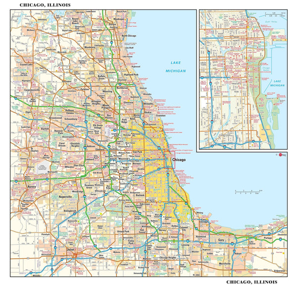 Chicago Metro Wall Map