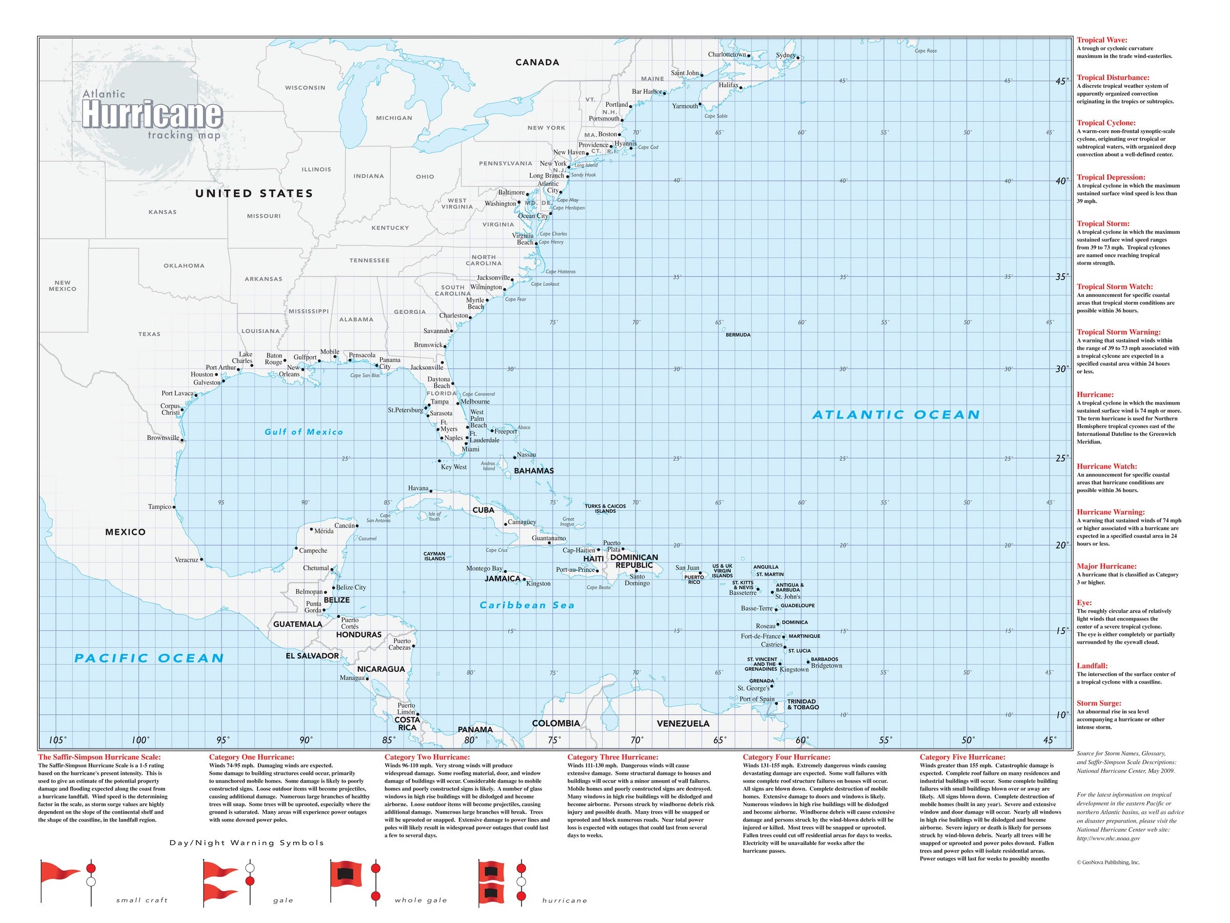USA Atlantic Hurricane Tracking Wall Map | Maps.com.com