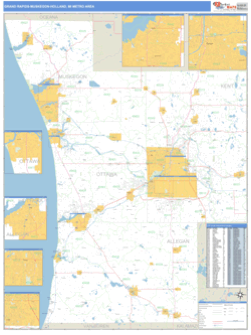 Grand Rapids Muskegon Holland Michigan Metro Area Wall Map Maps Com Com   Grand Rapids Muskegon Holland Michigan Metro Wall Map 800x 