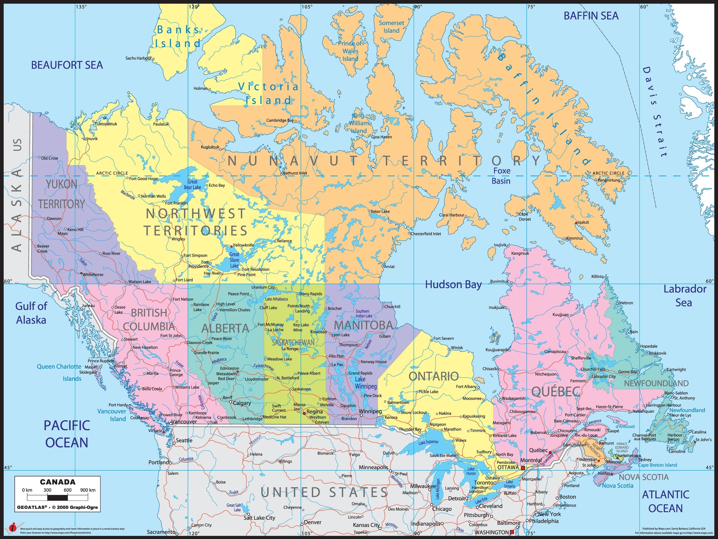 Canada Reference Wall Map