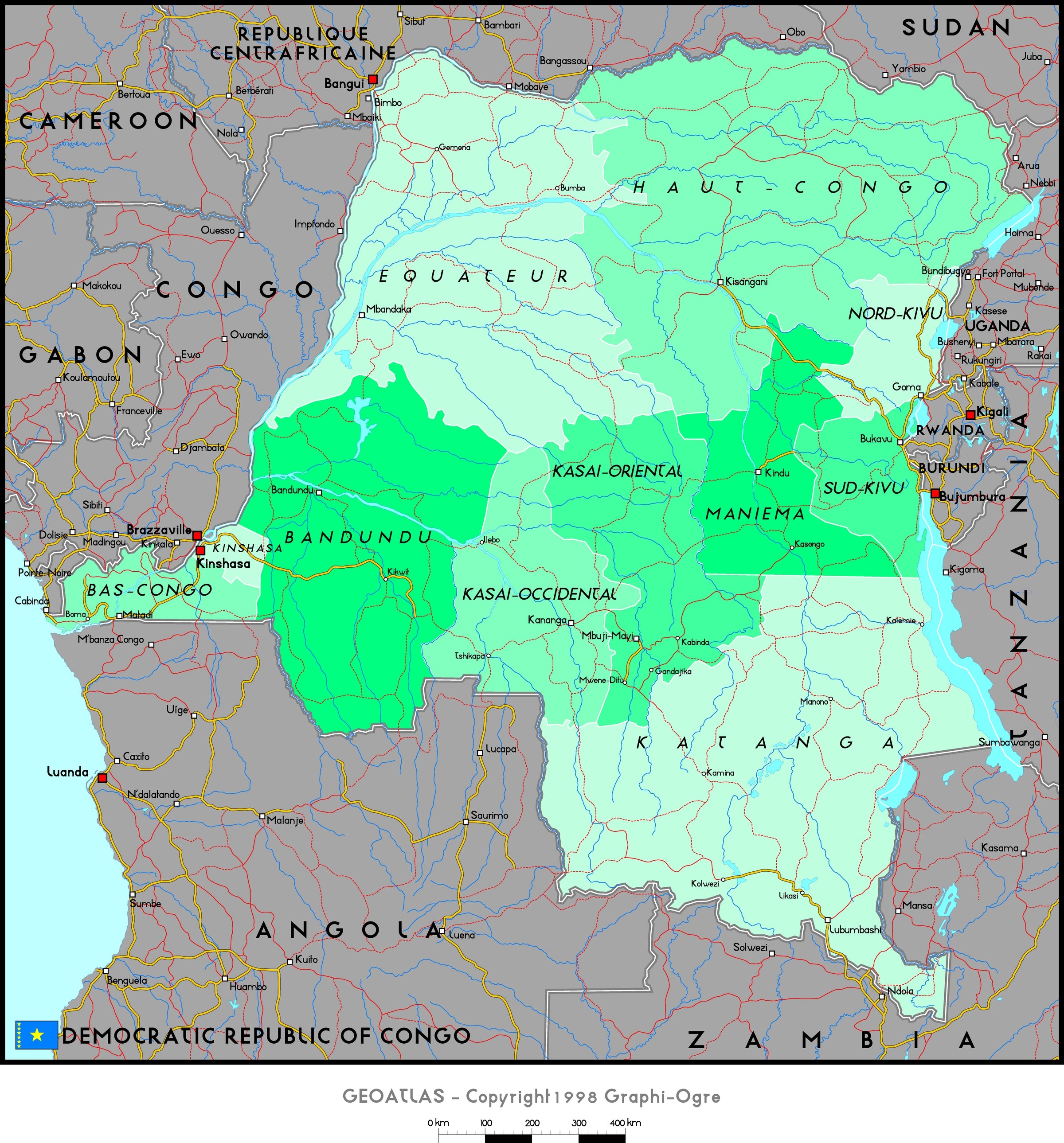 Political Map Of Democratic Republic Of The Congo Images And Photos Finder 3917