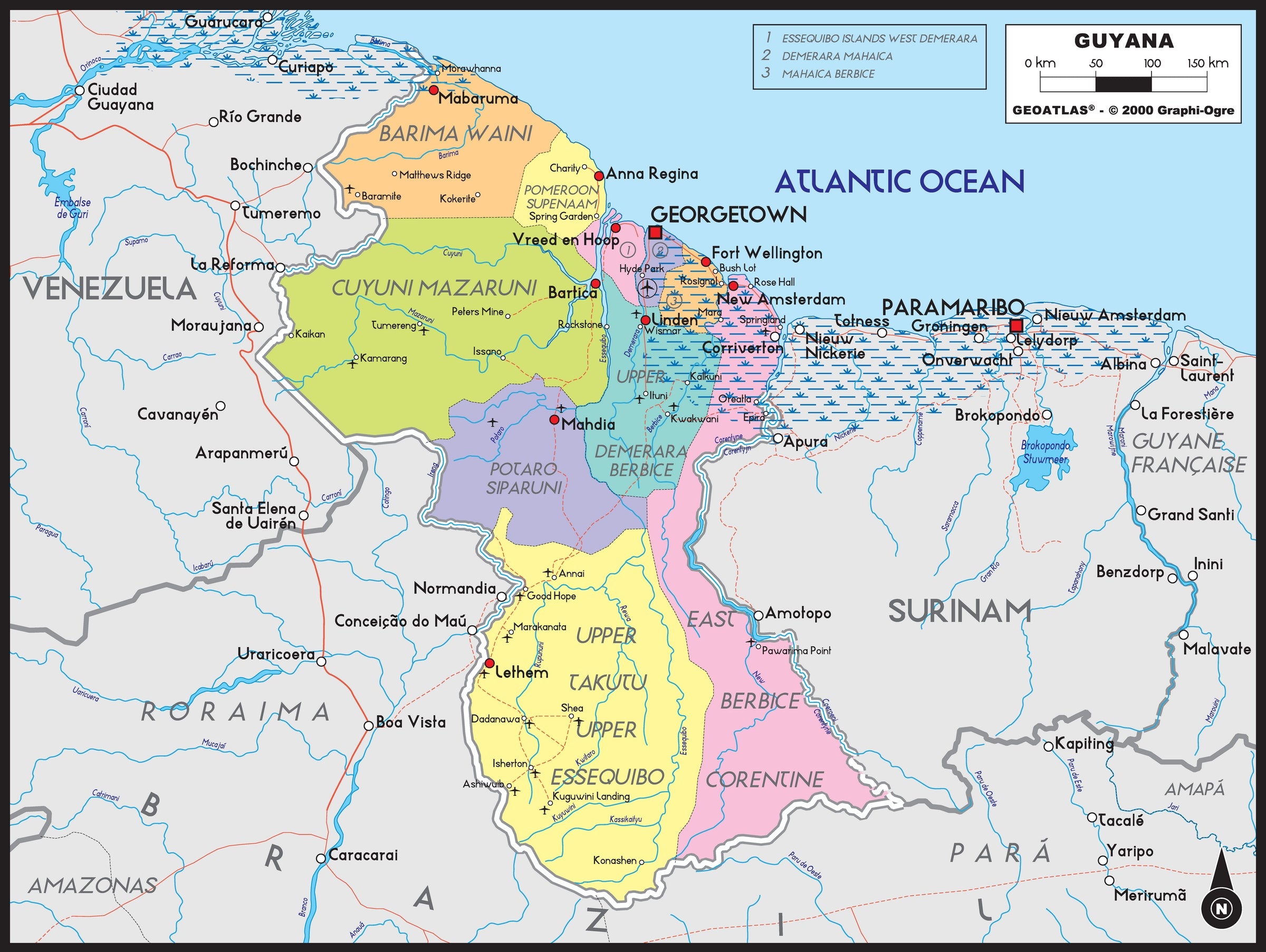 Guyana Political Map Images And Photos Finder   Graphi Ogre Guyana Political Wall Map 2400x 