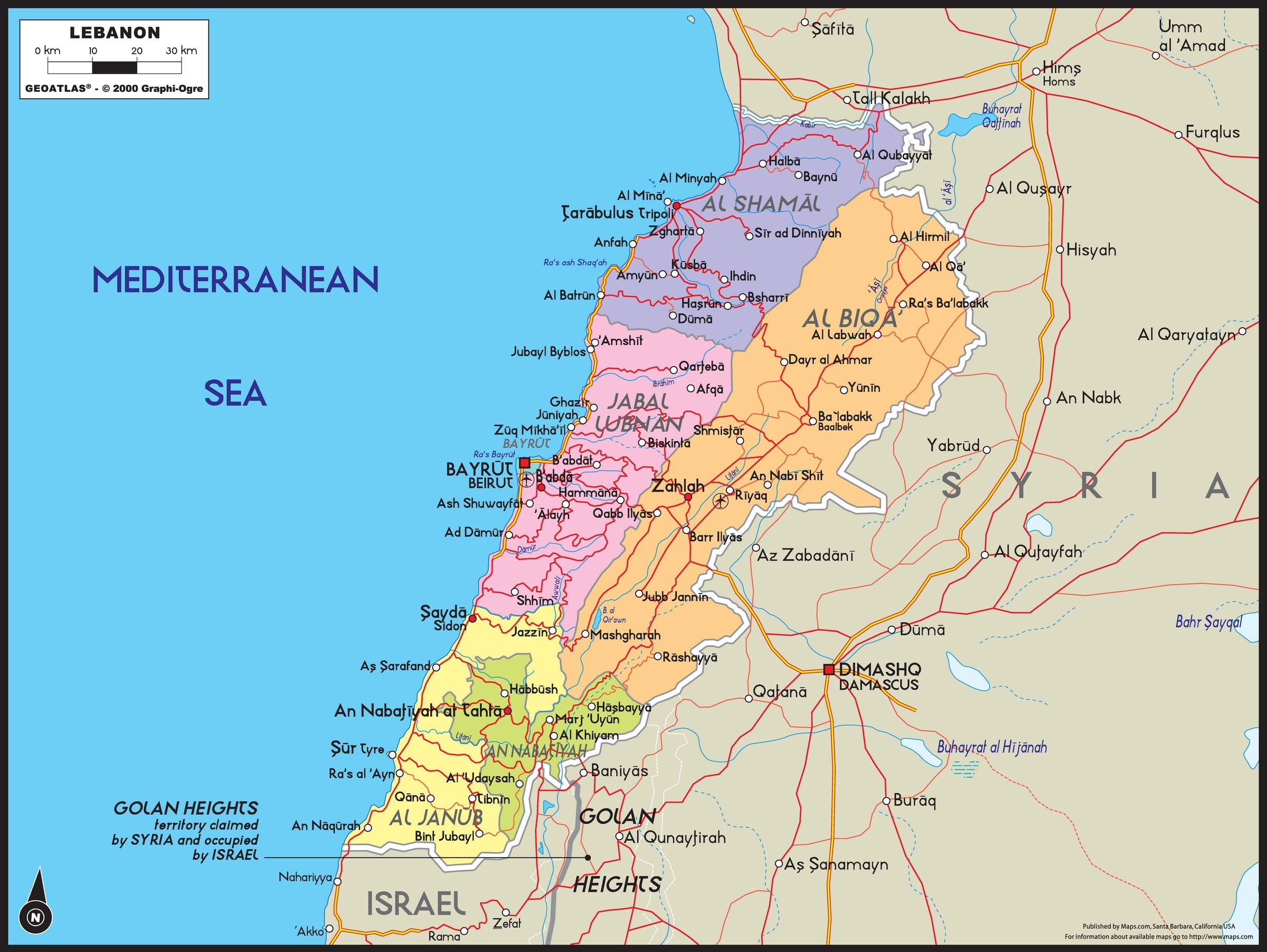 Graphi Ogre Lebanon Political Wall Map 2400x ?v=1572675329