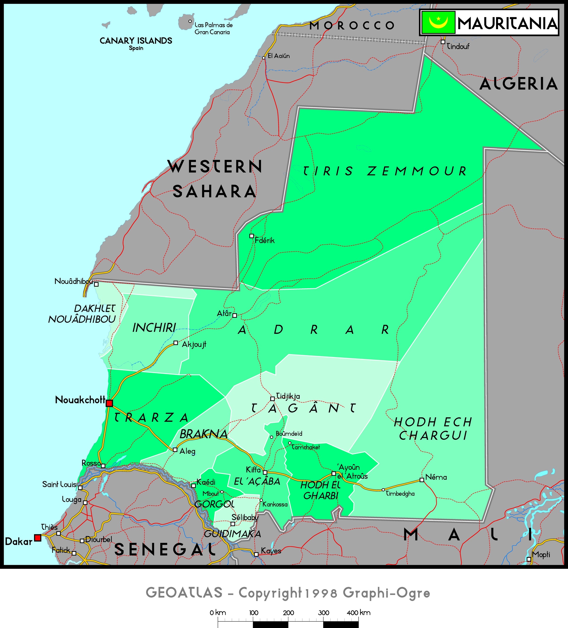 Large Detailed Map Of Mauritania 9330
