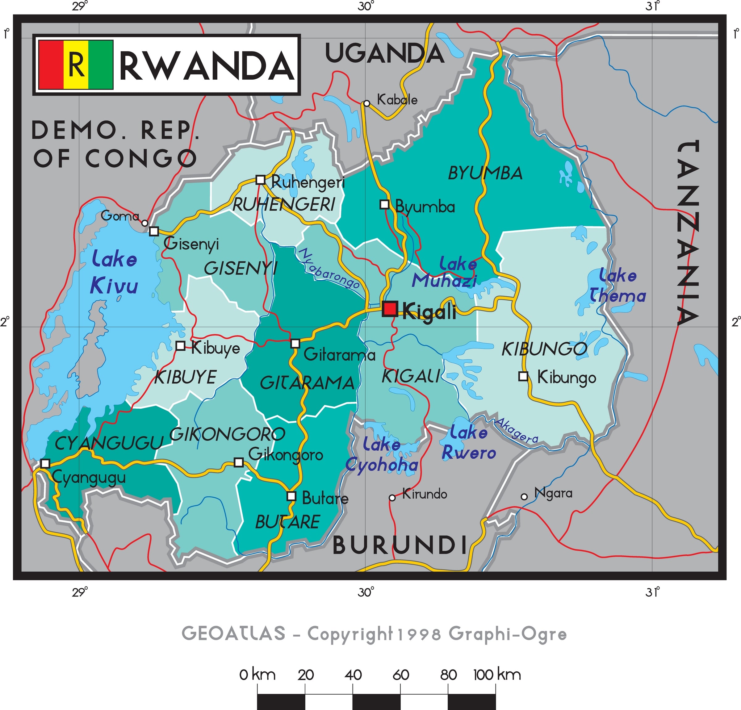 Political Map Of Rwanda