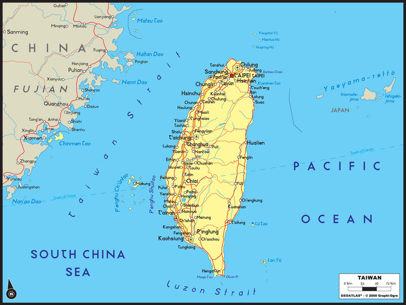 Taiwan On Map Taiwan Political Wall Map Maps Com Com All Regions   Graphi Ogre Taiwan Political Wall Map 800x 