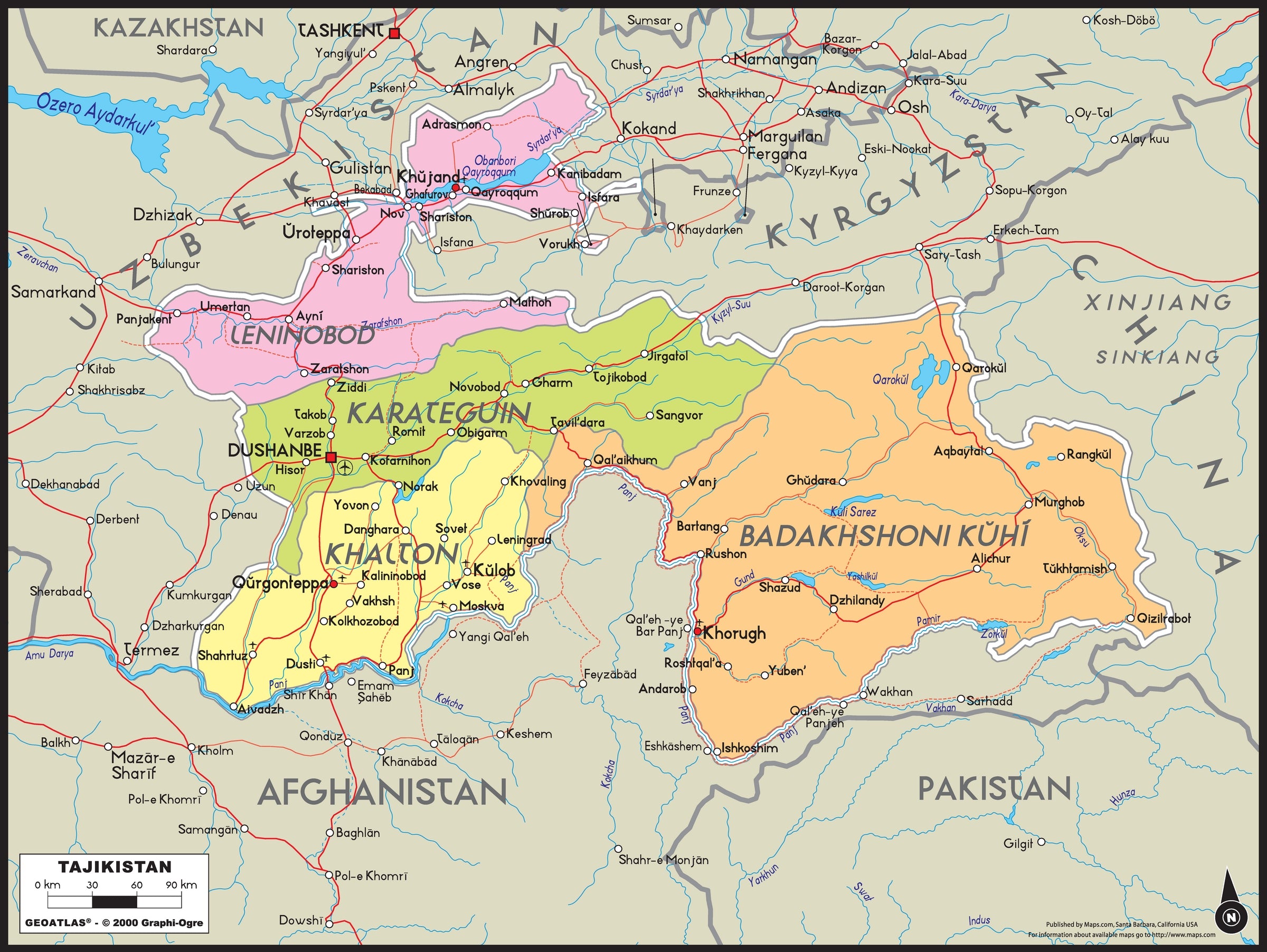 Tajikistan Map In World Map United States Map   Graphi Ogre Tajikistan Political Wall Map 2400x 