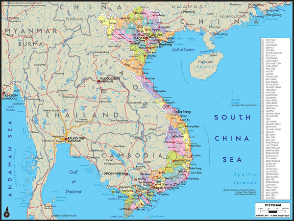 Vietnam Political Wall Map | Maps.com.com