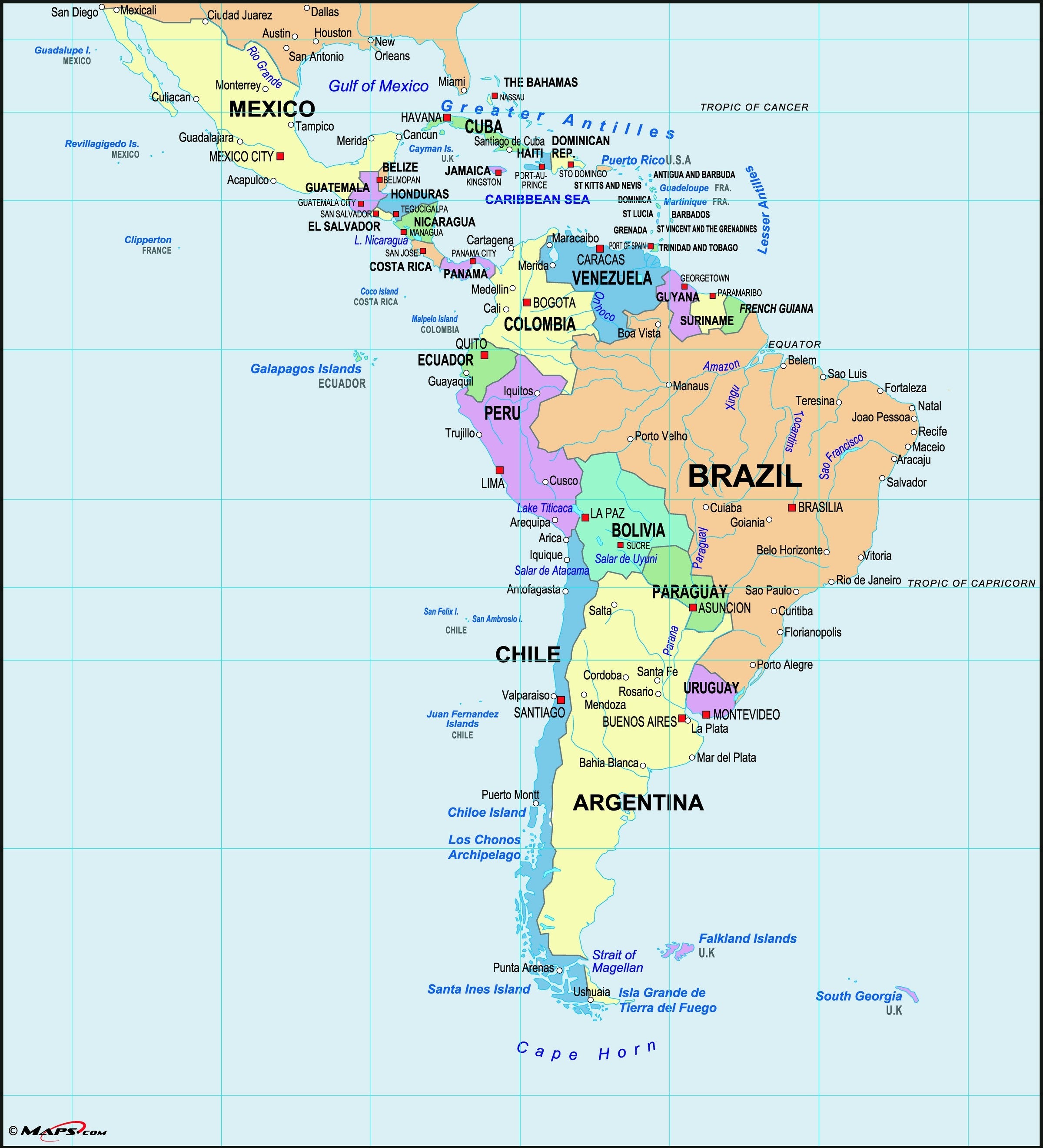 printable-latin-america-map
