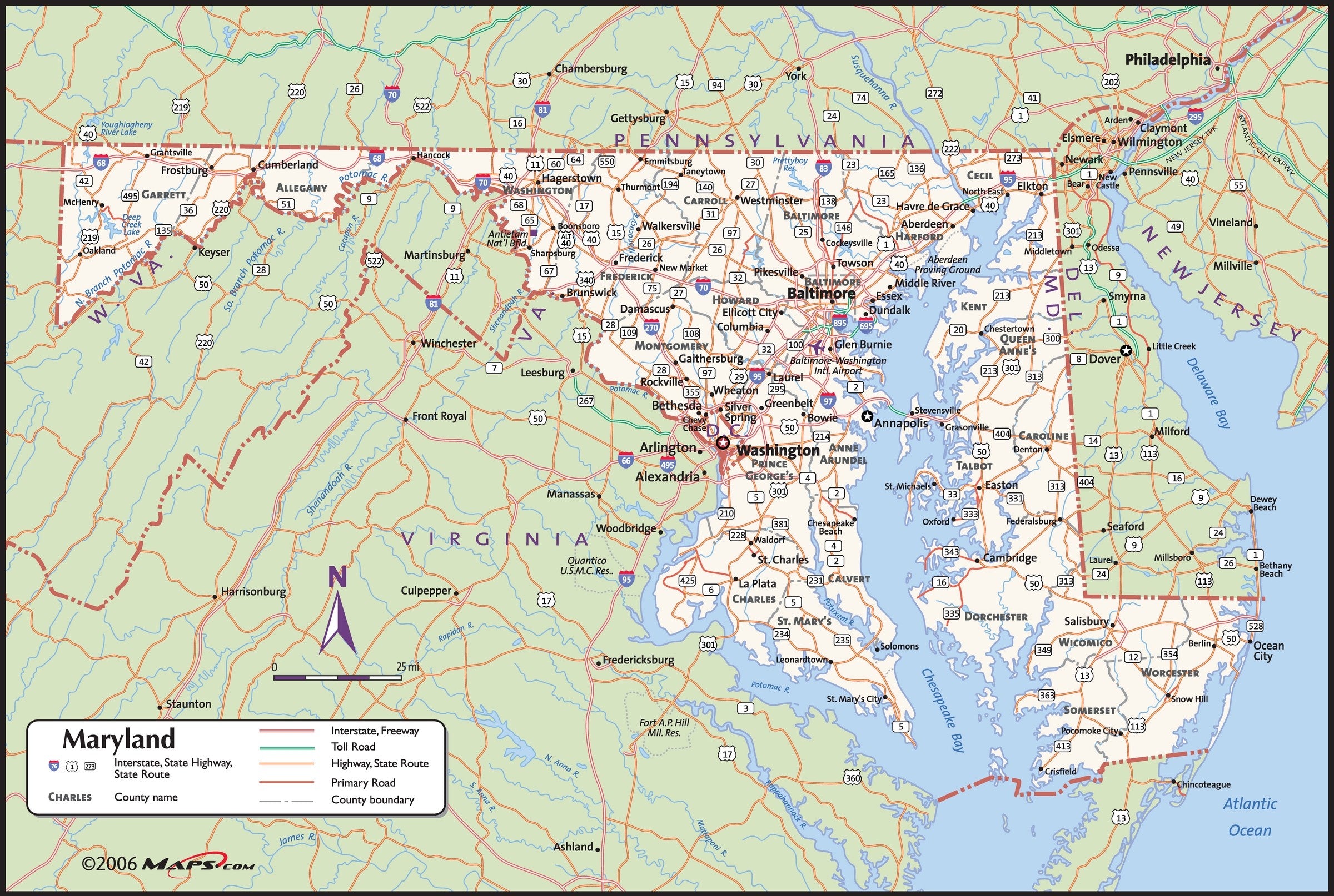 Maryland / DC County Wall Map  Maps.com.com