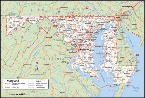 map of maryland and dc Maryland Dc County Wall Map Maps Com Com map of maryland and dc