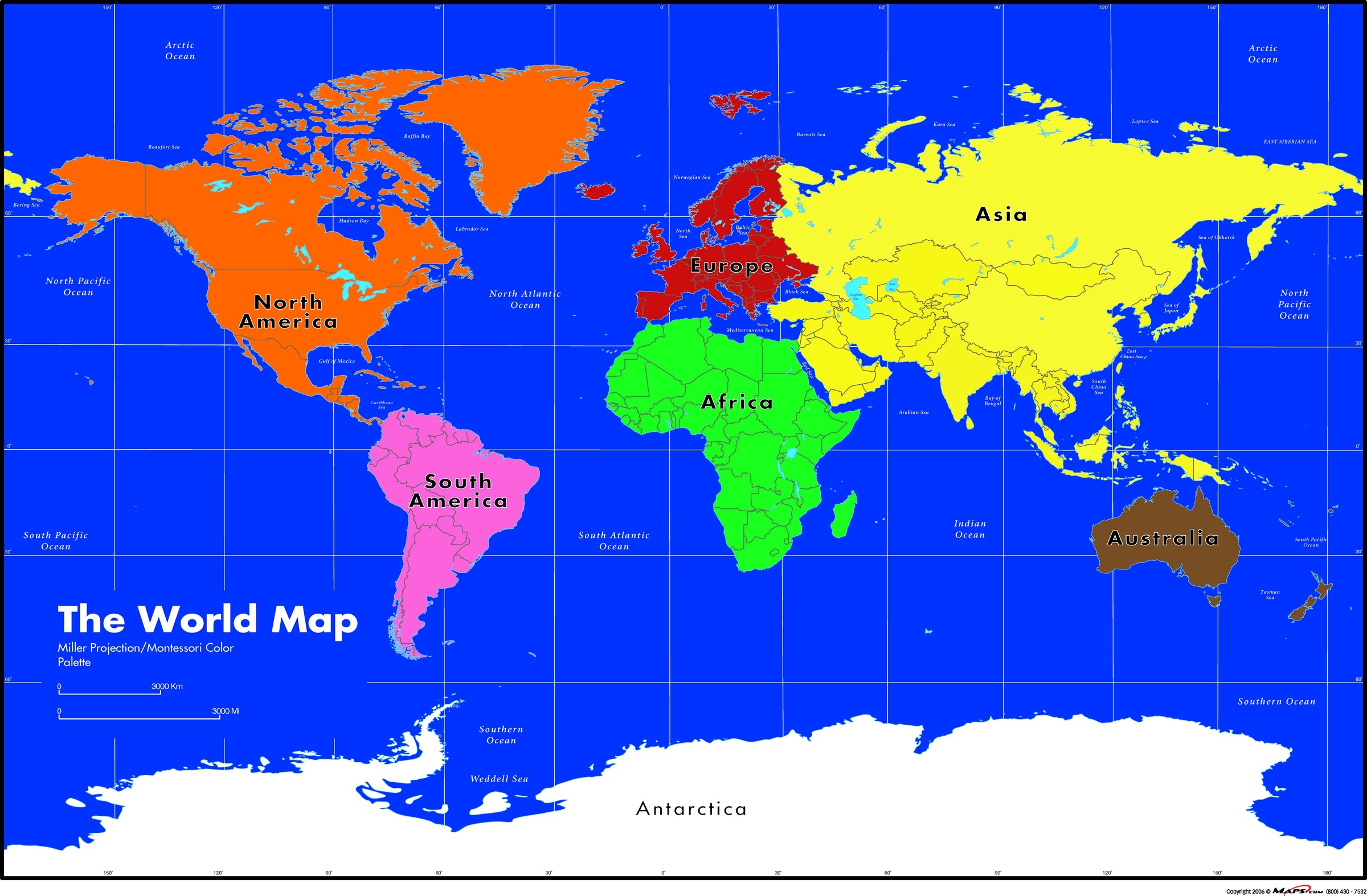 Montessori World Wall Map | Maps.com.com