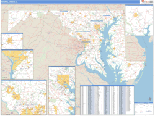 Maryland Zip Code Wall Map