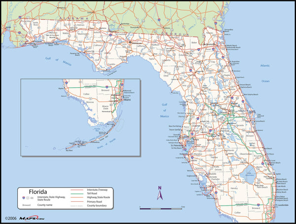 Map of Florida State | Maps.com.com