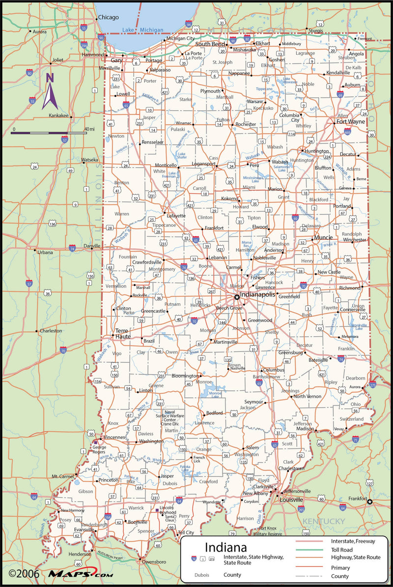 County Map Of Indiana With Cities 9089